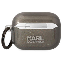 Заредете изображение във визуализатора на галерията – Karl Lagerfeld KLAPHNKCTGK Airpods Pro cover black/black Gliter Karl&amp;Choupette
