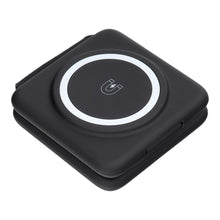 Заредете изображение във визуализатора на галерията – Wireless charger Qi 3in1 15W P14 working with MagSafe black
