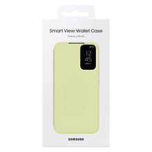 Заредете изображение във визуализатора на галерията – Samsung Smart View Wallet Case for Samsung Galaxy A34 5G Cover with Smart Flip Window Card Wallet Lime (EF-ZA346CGEGWW)
