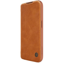 Заредете изображение във визуализатора на галерията – Nillkin Qin Pro Leather Flip Camera Cover Case for iPhone 15 Pro Max - Brown
