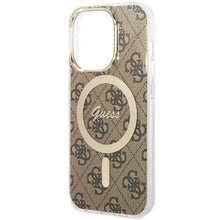Заредете изображение във визуализатора на галерията – Original Case GUESS hardcase 4G MagSafe GUHMP14LH4STW for Iphone 14 Pro brown
