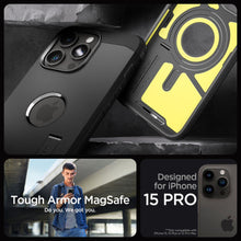 Заредете изображение във визуализатора на галерията – Spigen TOUGH ARMOR MAG MAGSAFE IPHONE 15 PRO BLACK
