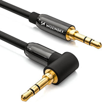 Заредете изображение във визуализатора на галерията – Wozinsky AUX cable angled (male-male) mini jack cable 1.5m black
