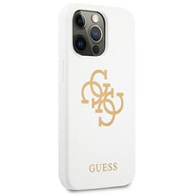 Заредете изображение във визуализатора на галерията – Guess GUHCP13LLS4GGWH iPhone 13 Pro / 13 6,1" biały/white hard case Silicone 4G Logo
