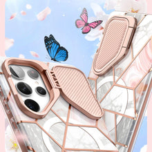 Заредете изображение във визуализатора на галерията – Cosmo Mag Supcase case with MagSafe for Samsung Galaxy S24 Ultra - pink marble
