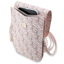Заредете изображение във визуализатора на галерията – Original GUESS Handbag GCube Stripe GUWBHGCFSEP pink

