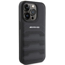 Заредете изображение във визуализатора на галерията – AMG Leather Debossed Lines case for iPhone 15 Pro Max - black
