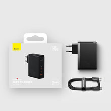 Заредете изображение във визуализатора на галерията – Baseus GaN5 Pro fast charger 2xUSB-C + USB 140W EU white (CCGP100202)
