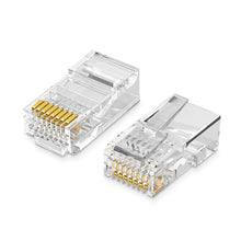 Заредете изображение във визуализатора на галерията – Ugreen 100x plug end RJ45 8P8C (UTP Cat. 5 / Cat. 5e) transparent (NW110)
