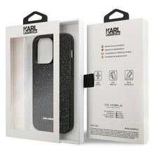Заредете изображение във визуализатора на галерията – Original faceplate гръб  karl lagerfeld klhcp14lg2elk за iphone 14 pro (solid glitter plaque logo / black)
