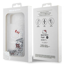 Заредете изображение във визуализатора на галерията – Original Case HELLO KITTY hardcase Liquid Glitter Charms
 Kitty Head HKHCP14SLIKHET for Iphone 14 silver

