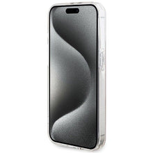 Заредете изображение във визуализатора на галерията – Original faceplate case GUESS GUHCP15LH4PSEGP for iPhone 15 Pro (4G Gold  Stripe / pink)
