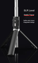 Заредете изображение във визуализатора на галерията – Selfie Stick - with detachable bluetooth remote control and tripod - P60 WHITE
