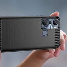 Заредете изображение във визуализатора на галерията – Carbon Case case for Infinix Hot 20i flexible silicone carbon cover black
