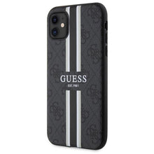Заредете изображение във визуализатора на галерията – Guess GUHMN61P4RPSK iPhone 11 / Xr black/black hardcase 4G Printed Stripes MagSafe
