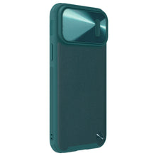 Заредете изображение във визуализатора на галерията – Nillkin CamShield Leather S Case iPhone 14 Pro cover with camera cover green
