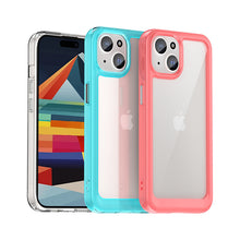 Заредете изображение във визуализатора на галерията – iPhone 15 Plus Outer Space reinforced case with flexible frame - transparent
