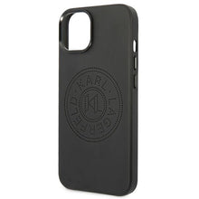 Заредете изображение във визуализатора на галерията – Karl Lagerfeld KLHCP14SFWHK iPhone 14 6,1" hardcase czarny/black Leather Perforated Logo
