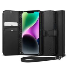 Заредете изображение във визуализатора на галерията – SPIGEN Wallet S book for IPHONE 14 black
