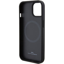 Заредете изображение във визуализатора на галерията – Original Case BMW Magsafe Leather Hot Stamp BMHMP15MSLLBK for Iphone 15 Plus Black
