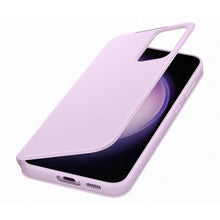 Заредете изображение във визуализатора на галерията – Samsung Smart View Wallet Case for Samsung Galaxy S23+ Cover with Smart Flip Window Card Wallet Lilac (EF-ZS916CVEGWW)
