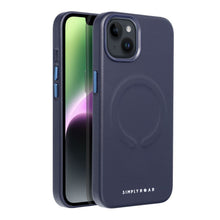 Заредете изображение във визуализатора на галерията – Roar Leather Mag Case - for iPhone 15 Pro   navy
