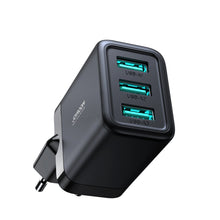 Заредете изображение във визуализатора на галерията – Joyroom JR-TCN02 3xUSB-A 12W 3.4A mains charger - black
