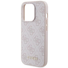 Заредете изображение във визуализатора на галерията – Guess 4G Metal Gold Logo case for iPhone 15 Pro - pink
