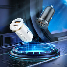 Заредете изображение във визуализатора на галерията – Borofone Car charger BZ22 Scenery - USB + Type C - QC 3.0 PD 30W black
