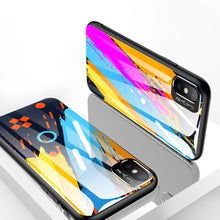 Заредете изображение във визуализатора на галерията – Color Glass Case Durable Cover with Tempered Glass Back and camera cover iPhone XS / iPhone X pattern 1
