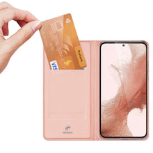 Заредете изображение във визуализатора на галерията – Dux Ducis Skin Pro case for Samsung Galaxy S23+ flip cover card wallet stand pink
