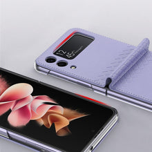 Заредете изображение във визуализатора на галерията – Dux Ducis Bril case for Samsung Galaxy Z Flip 3 PU leather cover purple
