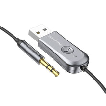 Заредете изображение във визуализатора на галерията – Borofone Adapter BC44 Audio Bluetooth - USB to jack 3,5mm - grey
