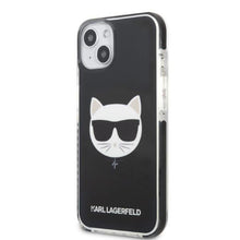 Заредете изображение във визуализатора на галерията – Karl Lagerfeld KLHCP13MTPECK iPhone 13 6.1" hardcase black/black Choupette Head
