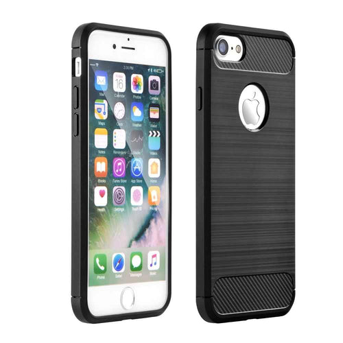 Forcell carbon гръб за iphone se 2020 / se 2022 black - TopMag
