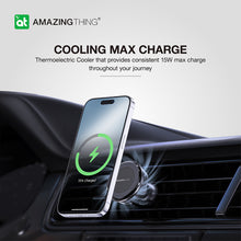 Заредете изображение във визуализатора на галерията – Amazing Thing Car holder Explorer Pro Mag Thermo-Cooling with Magsafe charger TP15WFAN to dashboard and air vent black
