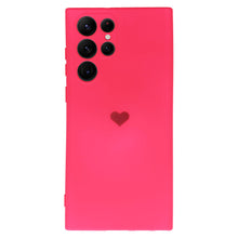 Заредете изображение във визуализатора на галерията – Vennus Silicone Heart Case for Samsung Galaxy S22 Ultra design 1 fuchsia
