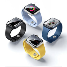 Заредете изображение във визуализатора на галерията – Baseus Crystal Tempered Glass Film for Apple Watch 7 41mm full screen with frame black (2 pcs.) + cleaning kit / film applicator / squeegee (spatula)
