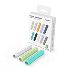 Заредете изображение във визуализатора на галерията – Stoyobe Silicone Holder Set of Silicone Holders for Apple Pencil 1 / Apple Pencil 2 / Huawei M-Pencil Turquoise+Light Green+White (3 Pack)
