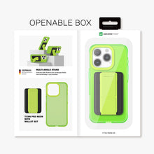 Заредете изображение във визуализатора на галерията – Amazing Thing Titan Pro Neon Mag Wallet Case IP156.1PTWGN for Iphone 15 Pro green with stand
