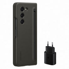 Заредете изображение във визуализатора на галерията – Silicone Case Set for Samsung Galaxy Z Fold 5 Slim Case with Stylus + 25W USB C Wall Charger - Black
