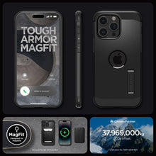 Заредете изображение във визуализатора на галерията – Spigen TOUGH ARMOR MAG MAGSAFE IPHONE 15 PRO BLACK
