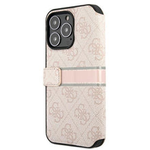 Заредете изображение във визуализатора на галерията – Guess GUBKP13L4GDPI iPhone 13 Pro / 13 6.1" pink/pink book 4G Stripe
