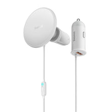 Заредете изображение във визуализатора на галерията – Baseus wireless car charger with MagSafe 15W holder for air vent + USB-A 25W white (CW01)
