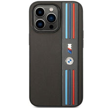 Заредете изображение във визуализатора на галерията – Case BMW BMHCP14L22PPMA iPhone 14 Pro 6.1" grey/grey Tricolor M Collection
