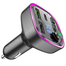 Заредете изображение във визуализатора на галерията – Borofone Transmitter FM BC48 Broad MP3, Bluetooth - 2xUSB + Type C - QC 3.0 18W black
