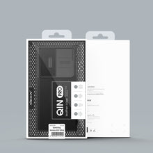 Заредете изображение във визуализатора на галерията – Nillkin Qin Cloth Pro Case for Samsung Galaxy S23 Ultra Cover with Flip Camera Cover Gray
