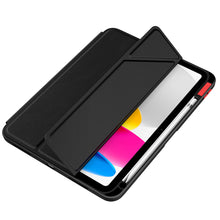 Заредете изображение във визуализатора на галерията – Nillkin Bevel Leather Case for iPad 10.9'' 2022 (10 gen.) smart cover cover with flip stand black
