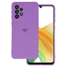 Заредете изображение във визуализатора на галерията – Vennus Silicone Heart Case for Samsung Galaxy A33 5G design 1 purple
