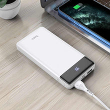 Заредете изображение във визуализатора на галерията – Hoco power bank 10 000mah 2a 2xusb + type c j84 cool white - TopMag
